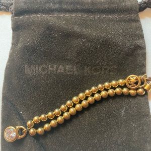 Michael Kors Gold-tone Beaded stretch bracelet
